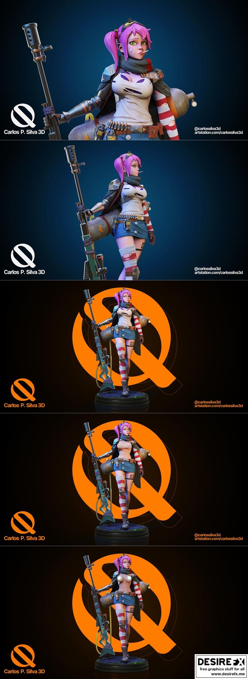 War Girl 3D打印模型|War Girl by Carlos Silva – 3D Print Model STL