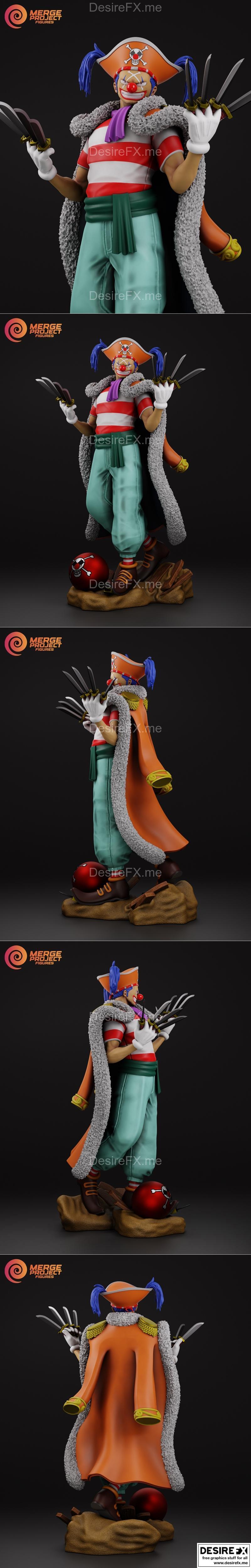 合并项目模型 - 一拳超人 - 虫王（3D打印模型）|Merge Project Figures – Buggy – One Piece – 3D Print Model STL