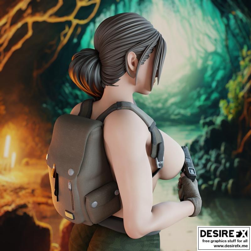 探秘莉拉·克罗夫特：3D打印模型设计|QB Works – Lara Croft – 3D Print Model STL