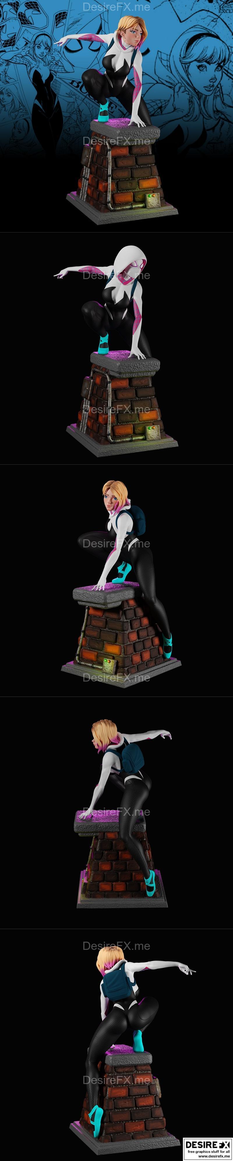 蜘蛛女侠 3D打印模型|Spider Gwen – 3D Print Model STL