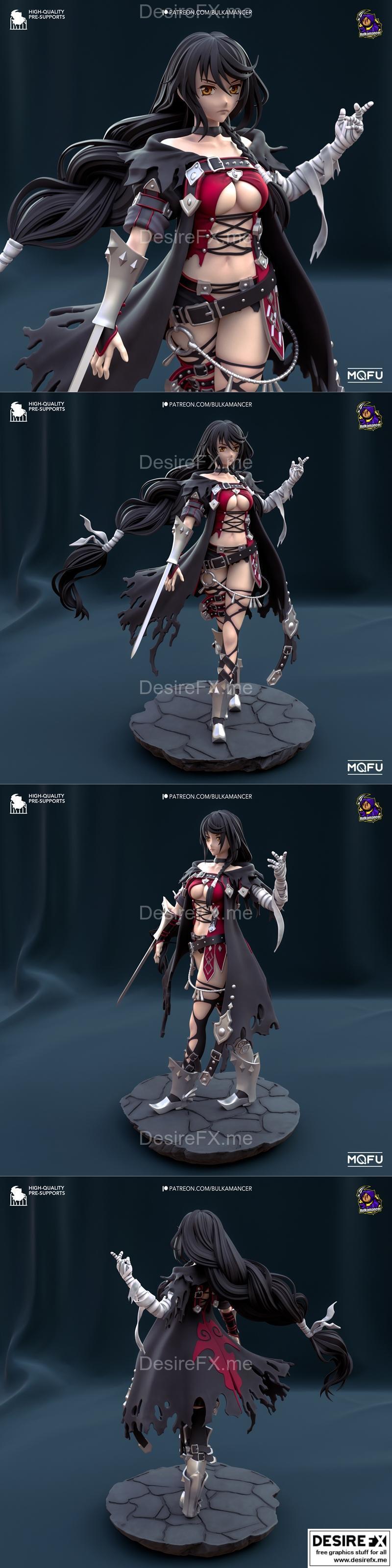 Bulkamancer塑形 – 贝尔塞里亚· Velvet Crowe – 3D打印模型|Bulkamancer Sculpts – Velvet Crowe – Tales of Berseria – 3D Print Model STL