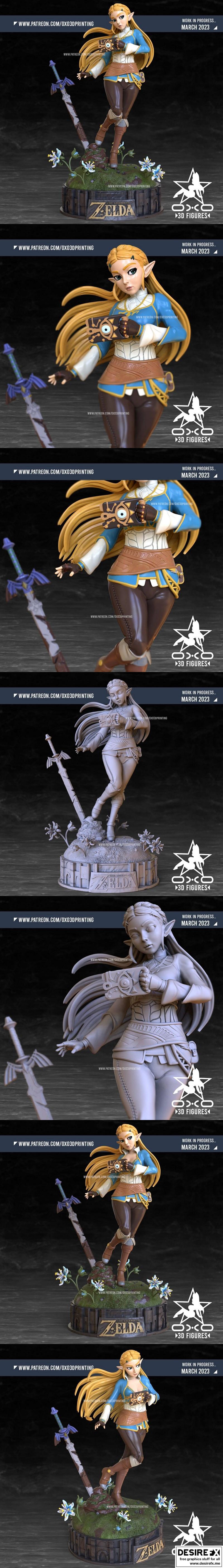 OXO3D - 西泽尔 - 3D打印雕像|OXO3D – Princess Zelda – 3D Print Statue