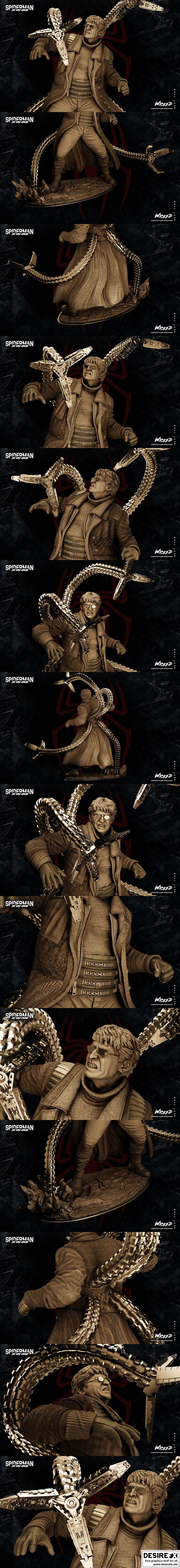 奇异博士 - 多头蜘蛛博士 - 陈托·古恩特·奥克塔维斯 - 马尔维斯漫画 - 3D打印雕塑|Wicked – Doctor Octopus – Dr. Otto Gunther Octavius – Marvel Comics – 3D Print Sculpture