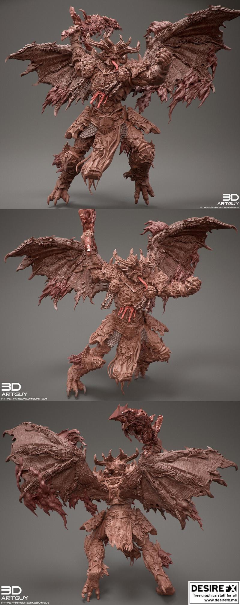 3D打印模型：愤怒之神攻击姿态|3DArtGuy – Rage God Attack Pose – 3D Print Model