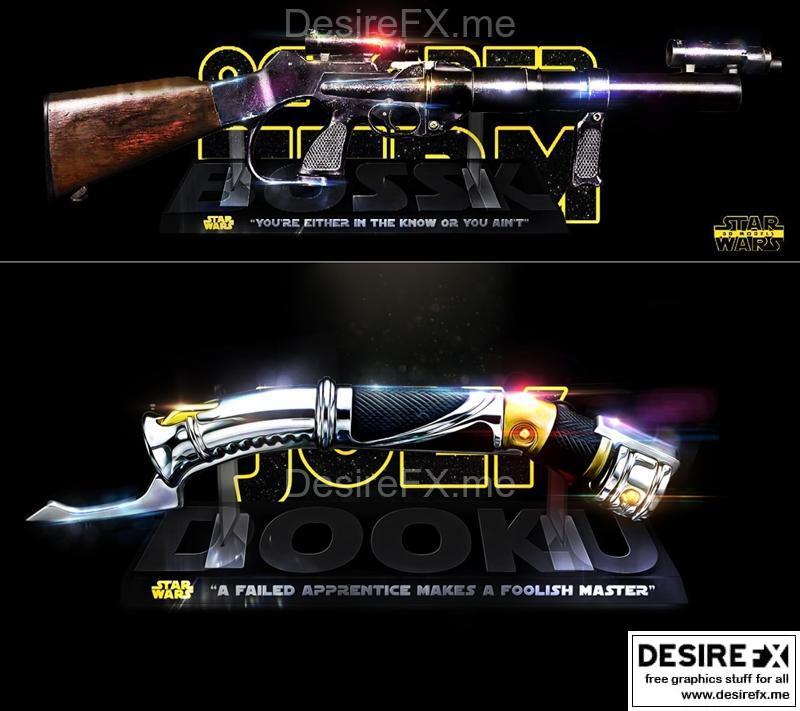 星球大战 多库武器与波斯克武器 3D打印模型|Star Wars – Count Dooku Ligthsabers and Bossk Weapon – 3D Print Model STL