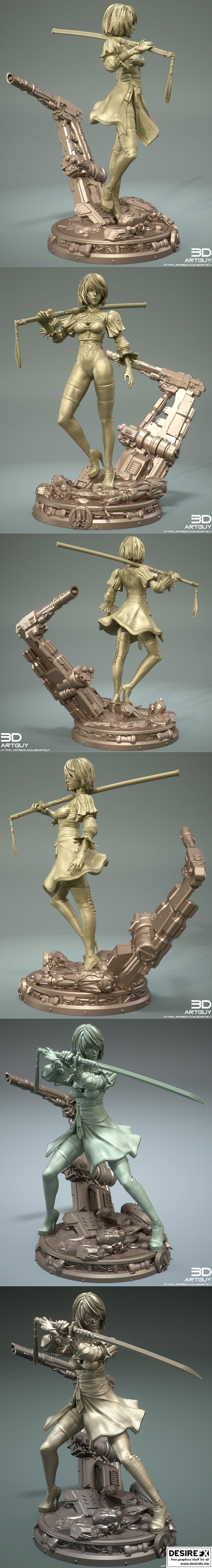 3D打印安卓战士模型|3DArtGuy – Android Warrior – 3D Print Model STL