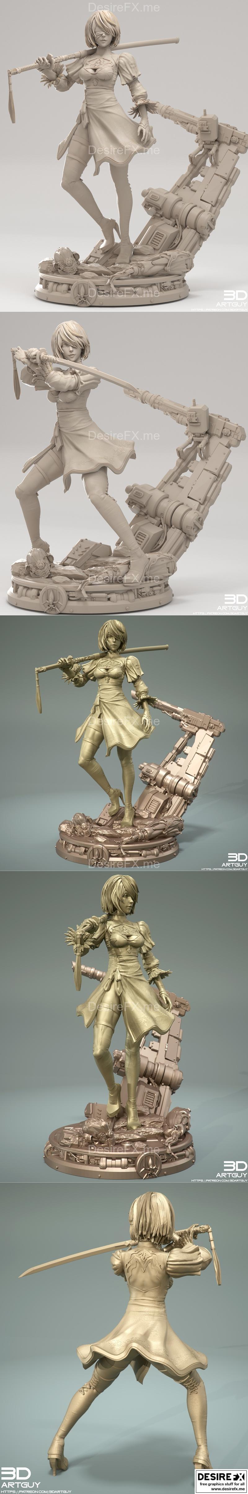 3D打印安卓战士模型|3DArtGuy – Android Warrior – 3D Print Model STL