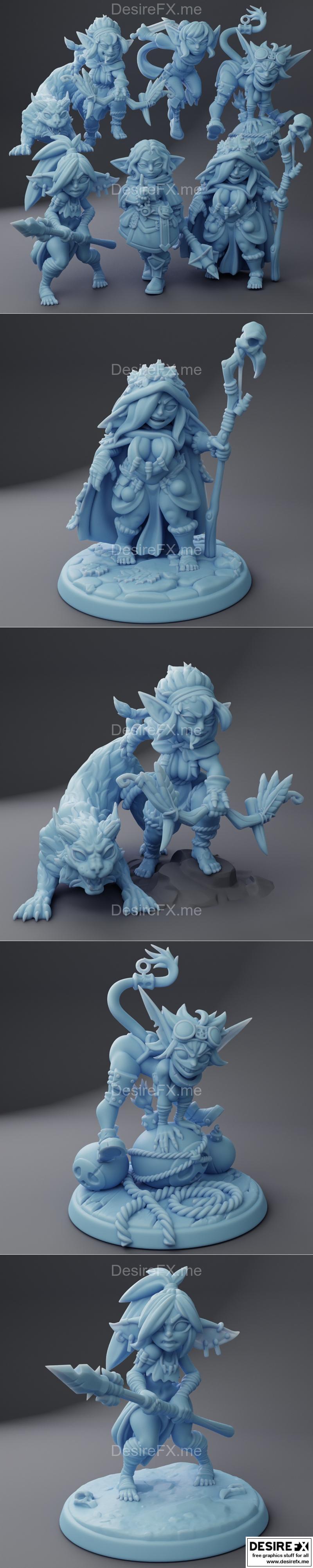 双女神迷你模型—— Goblin月 2023年9月 3D打印STL文件|Twin Goddess Miniatures – Goblin Month 2 September 2023 – 3D Print Model STL