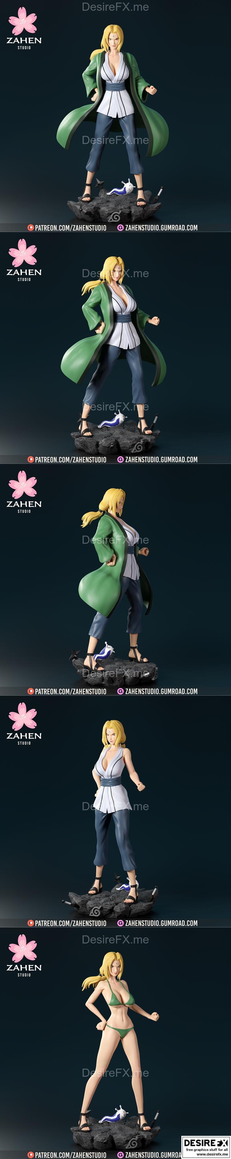 Zahen Studio - 女忍者 Tsunade - 3D打印模型|Zahen Studio – Tsunade – 3D Print Model STL