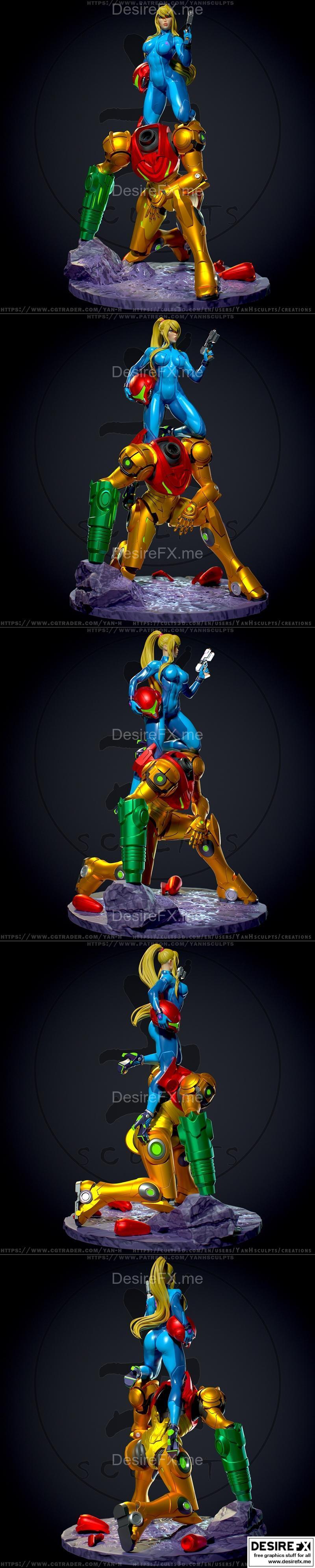 yan h工作室 - 来自《超级马力欧》的萨姆斯·阿兰 3D打印模型|Yan H – Samus Aran – 3D Print Model STL