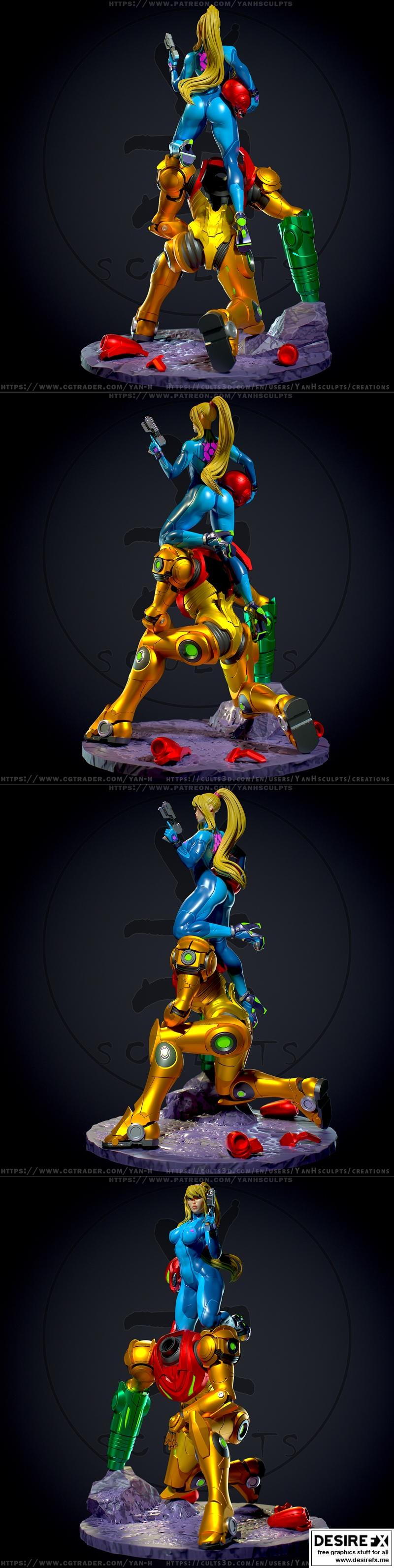 yan h工作室 - 来自《超级马力欧》的萨姆斯·阿兰 3D打印模型|Yan H – Samus Aran – 3D Print Model STL