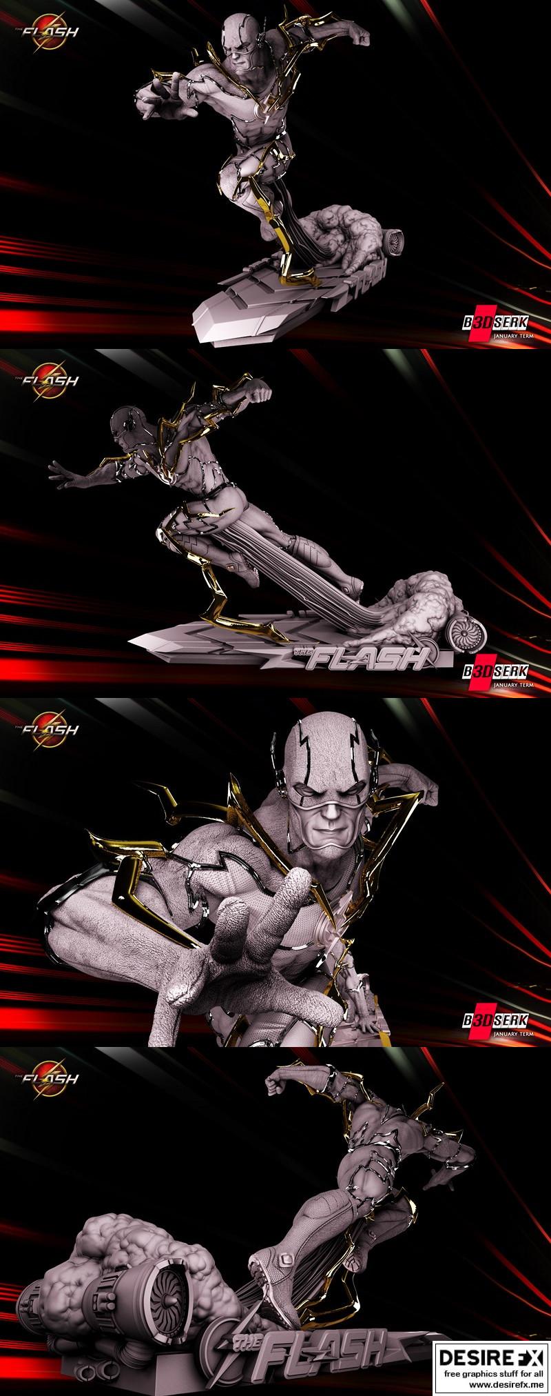 BB3DSERK工作室打造的DC正义联盟3D打印雕塑模型|BB3DSERK Studios – Flash – DC Comics – Justice League – 3D Print Sculpture