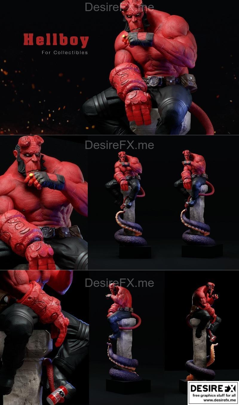 地狱男孩3D打印收藏模型|Hellboy Fanart for Collectible – 3D Print Model STL
