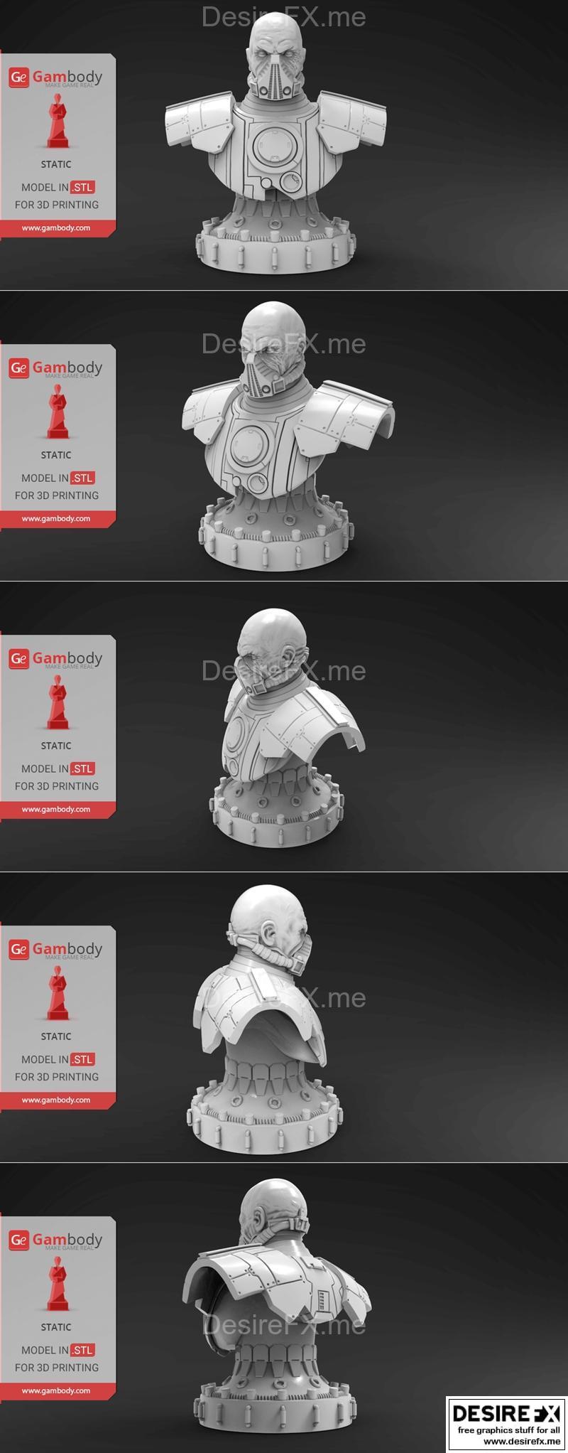 Gambody - 马尔古斯雕像 - 3D打印模型|Gambody – Darth Malgus Bust – 3D Print Model STL