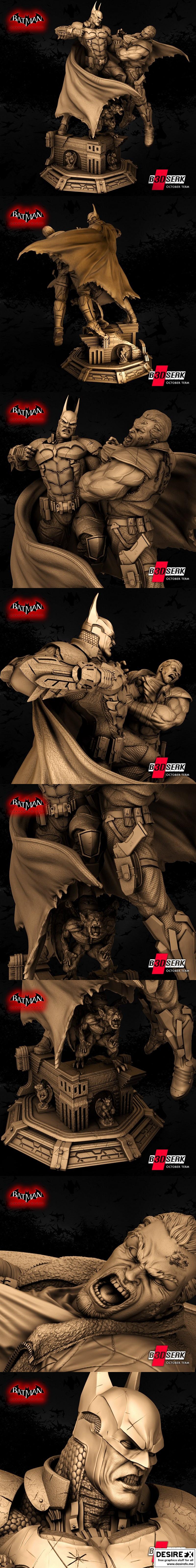 B3DSERK工作室 - 《蝙蝠侠：阿克汉骑士》3D打印雕塑模型|B3DSERK Studio – Batman Arkham Knight – 3D Print Sculpture