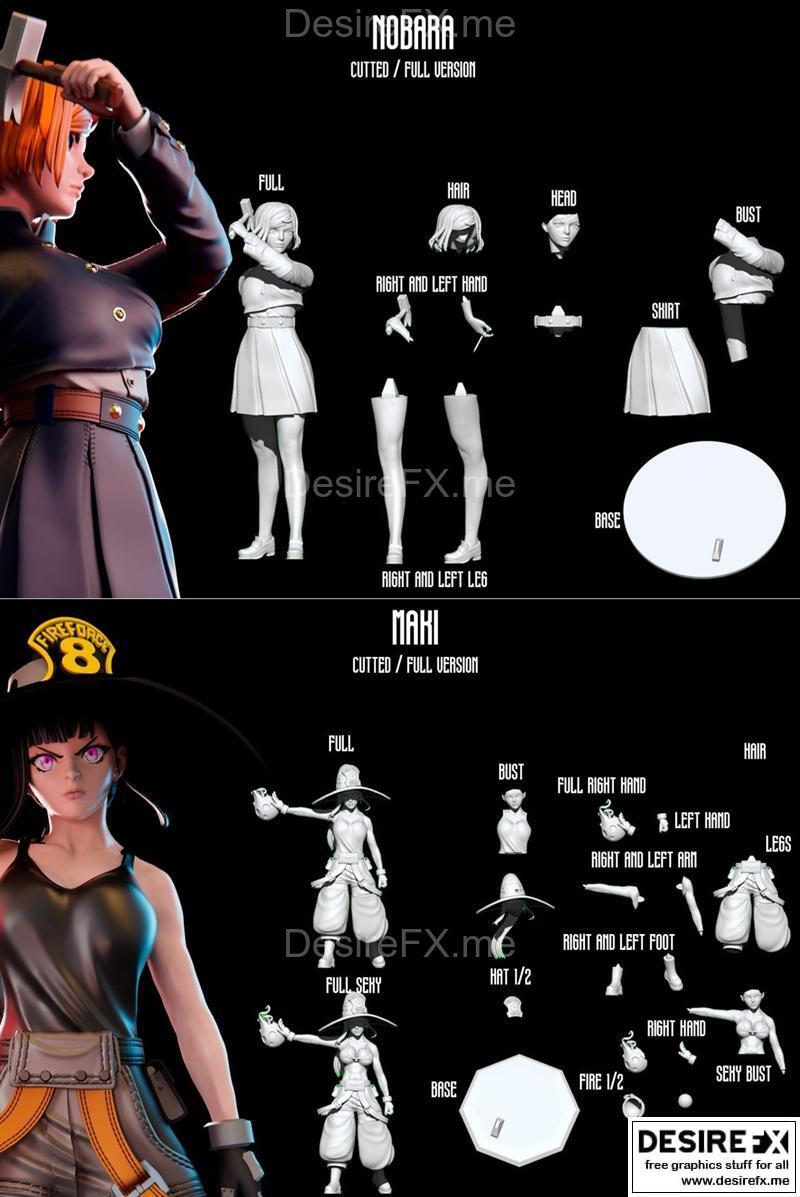 Nobara与Maki 3D打印模型|Nobara and Maki – 3D Print Model STL