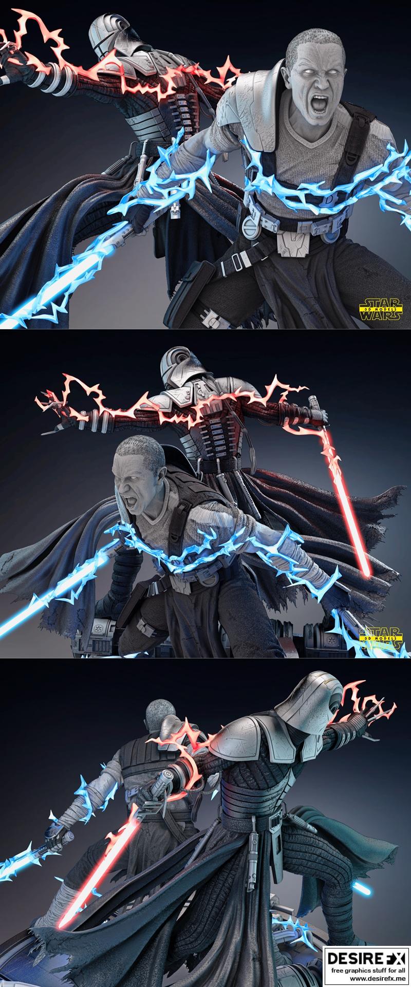 星球大战 - 斯塔克利尔基地 - 加伦·马雷克迪奥拉模型 3D打印|Star Wars – Starkiller and Galen Marek Diorama Base – 3D Print Model STL