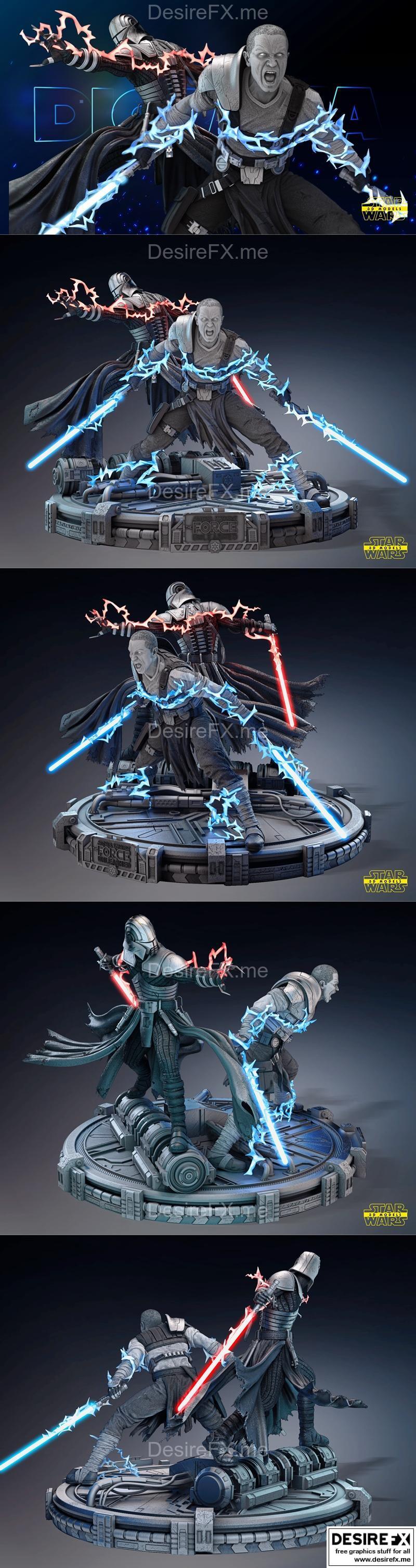 星球大战 - 斯塔克利尔基地 - 加伦·马雷克迪奥拉模型 3D打印|Star Wars – Starkiller and Galen Marek Diorama Base – 3D Print Model STL