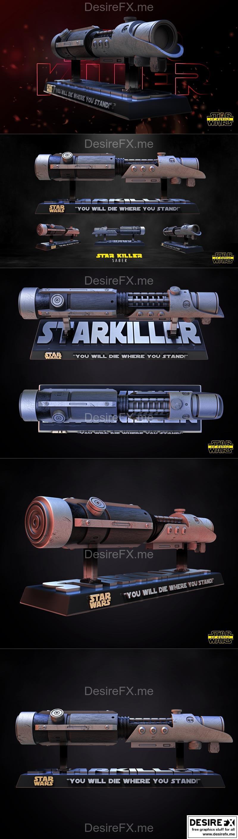 星球大战 斯塔克伊德光剑 3D打印模型|Star Wars – Starkiller Lightsaber Sculpture – 3D Print Model STL