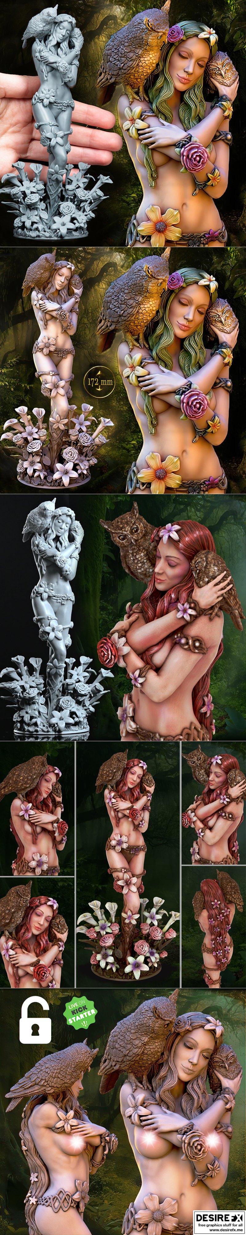 干员·白莲花——Eloven 3D打印模型|Printomancer – DRYAD Eloven The White Lily – 3D Print Model STL