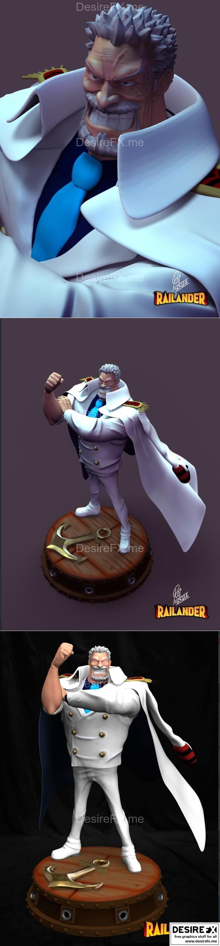 《海贼王·蒙奇·D·路飞 3D打印模型》|Monkey D Garp One Piece – 3D Print Model STL