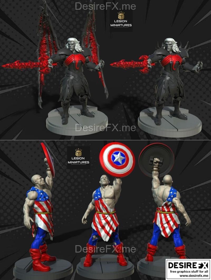 Knull与队长的军团迷你3D打印模型|Knull and Captain by Legion Miniatures – 3D Print Model STL