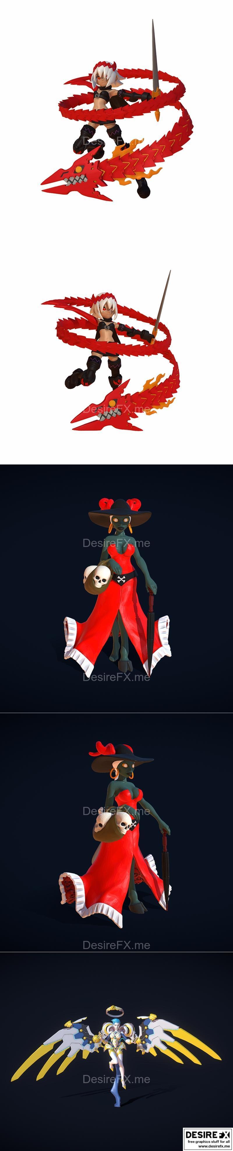 龙之MFD与对战之魂及恶魔夫人——3D打印模型STL|Dragon MFD and Duelyst and La Diablesse – 3D Print Model STL