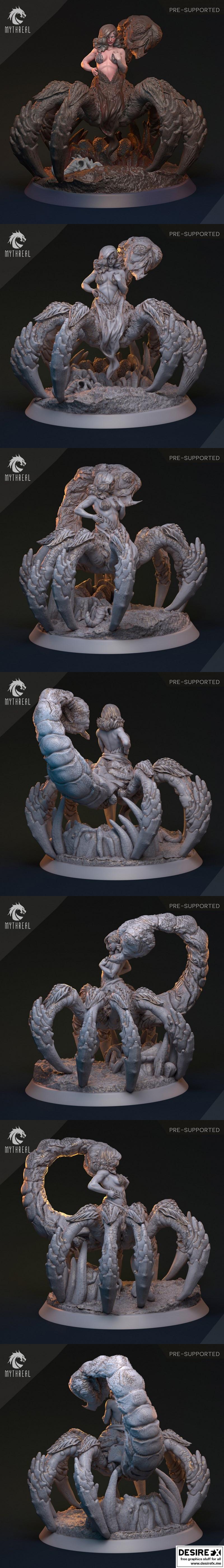 Mythreal Games《哈鲁恩的领主》贾尤罗姆 3D打印模型|Mythreal Games – The Lords Of Harun – Jyorogumo – 3D Model Print