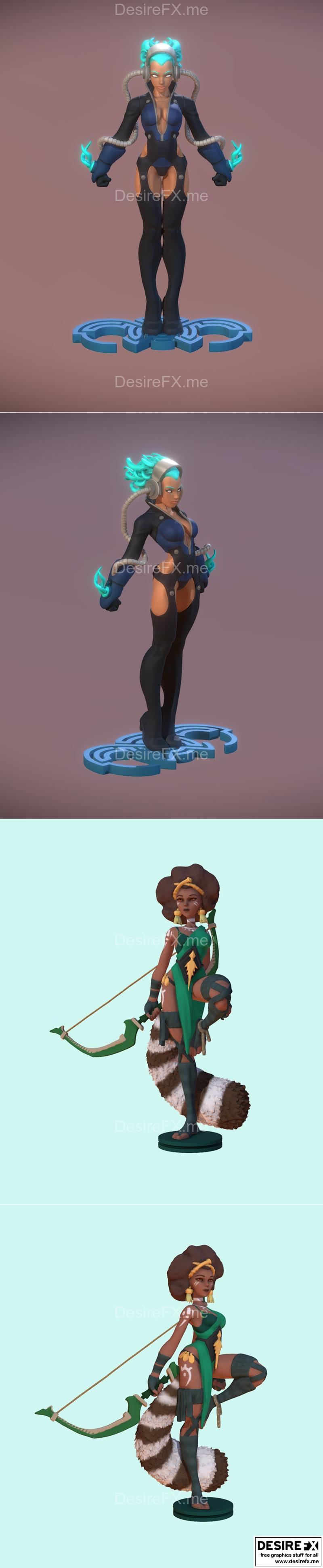 Serina与Maliaka 3D打印模型|Serina and Maliaka – 3D Print Model STL