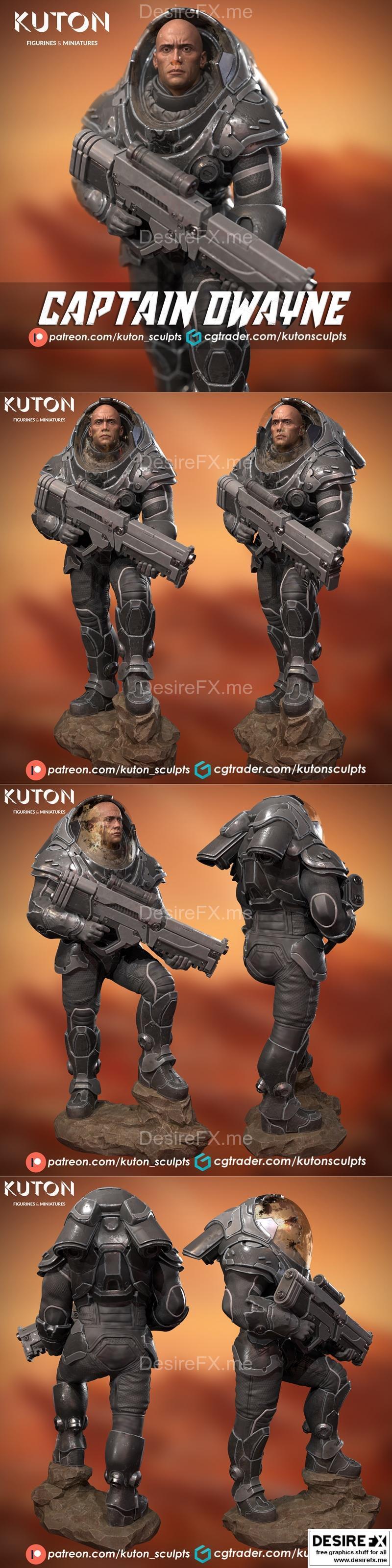 Kuton - 赛博朋克队长达维恩 - 3D打印模型|Kuton – Captain Dwayne – 3D Print Model STL