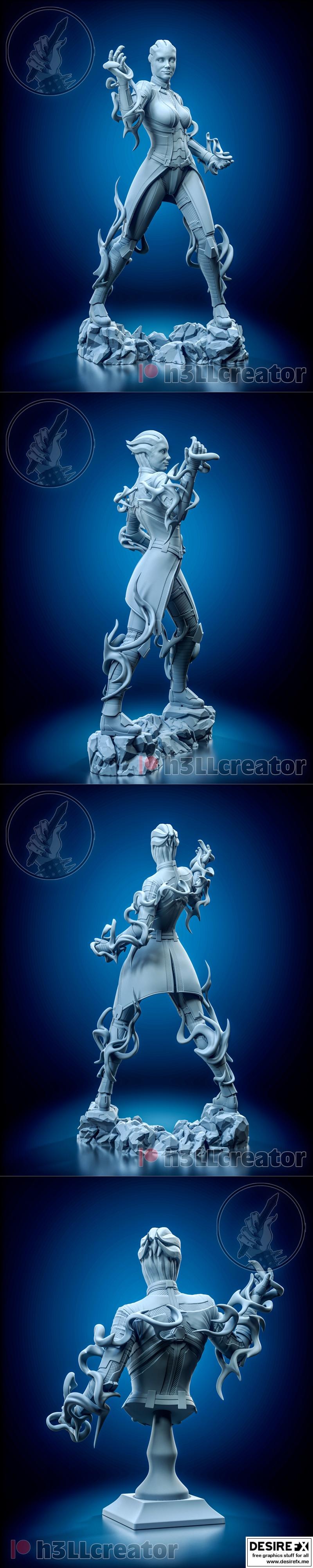 H3LL创作组 - 利亚拉重制版 - 3D打印模型|H3LL Creator – Liara Remake Bonus – 3D Print Model STL