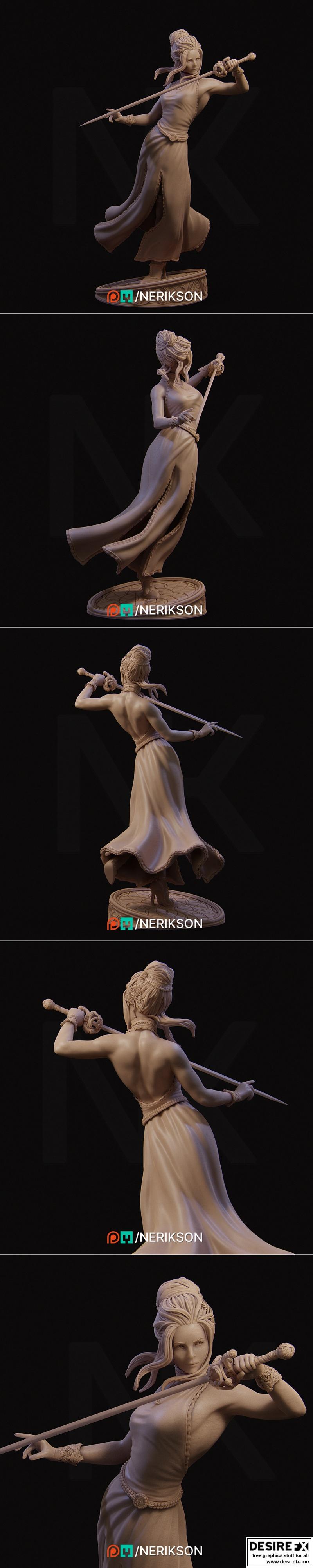 Nerikson - 月光剑士 Luna 3D打印模型|Nerikson – Luna The Moonlight Fencer – 3D Print Model STL