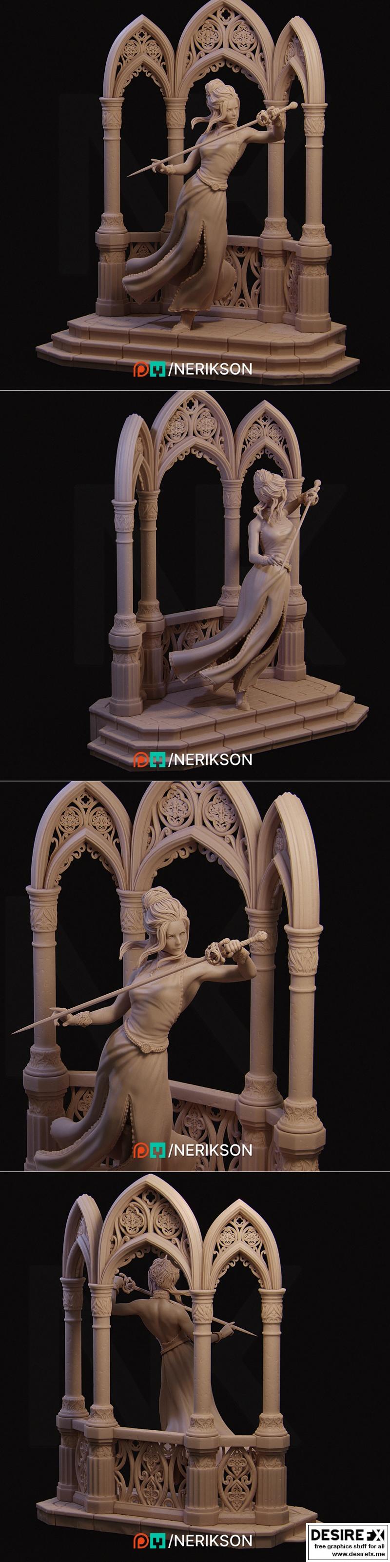 Nerikson - 月光剑士 Luna 3D打印模型|Nerikson – Luna The Moonlight Fencer – 3D Print Model STL