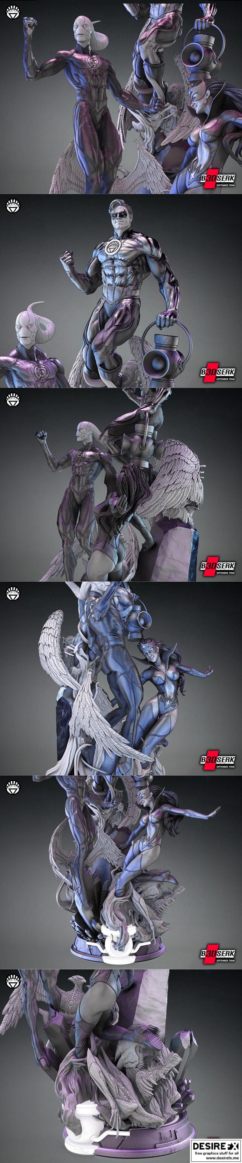 B3DSERK – 灯笼场景完整模型及底座 - 3D打印模型|B3DSERK – Lanterns Diorama Complete and Base – 3D Print Model STL