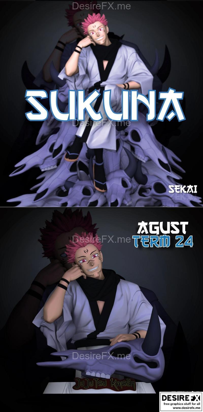 赛博世界·苏卡娜雕像及人像·3D打印模型|Sekai – Sukuna Statue and Bust – 3D Print Model STL