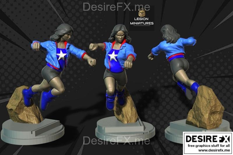美国奇娃 3D打印模型|America Chavez by Legion Miniatures – 3D Print Model STL
