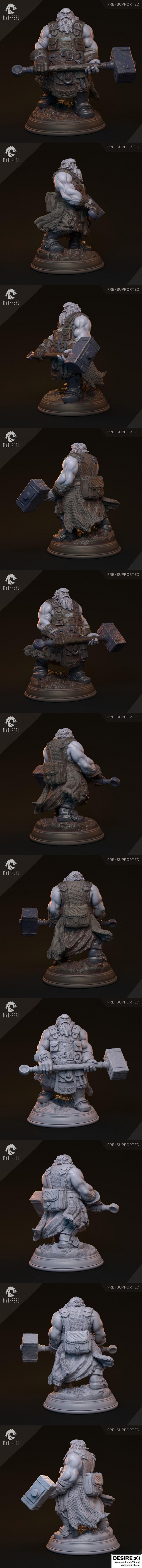 Mythreal Games《遗忘》——灵魂铁匠雷雅克 3D打印模型|Mythreal Games – Forgotten – Revyack the Smith of Souls – 3D Model Print STL