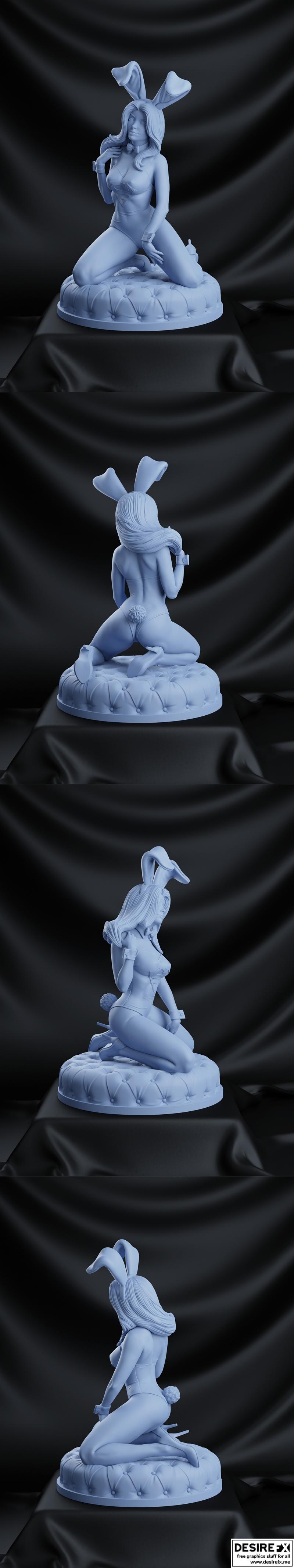 Bunny超女 3D打印模型|Bunny Supergirl – 3D Print Model STL