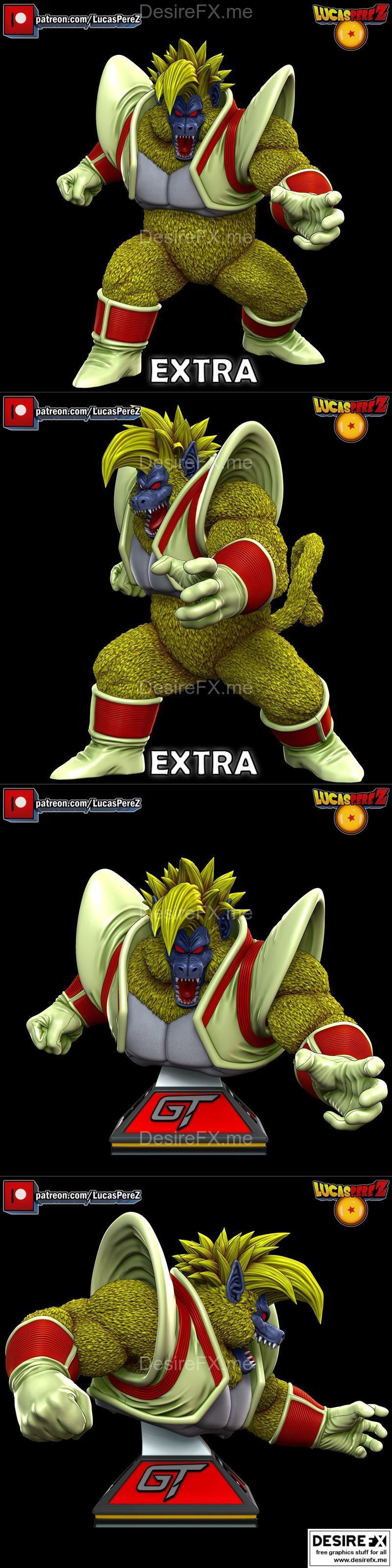 3D打印模型：Baby Oozaru 人形立牌|Baby Oozaru Figura and Bust – 3D Print Model STL