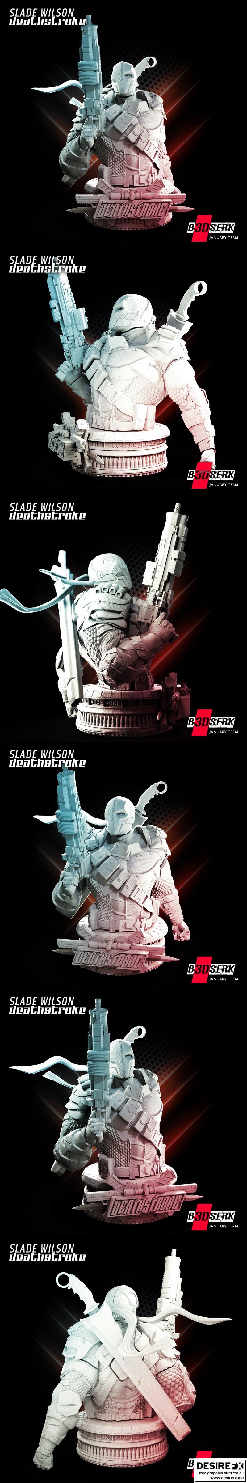 B3DSERK工作室出品——死亡射线·斯莱德·威尔逊3D打印头像模型|B3DSERK Studios – Deathstroke – Slade Joseph Wilson – 3D Print Bust