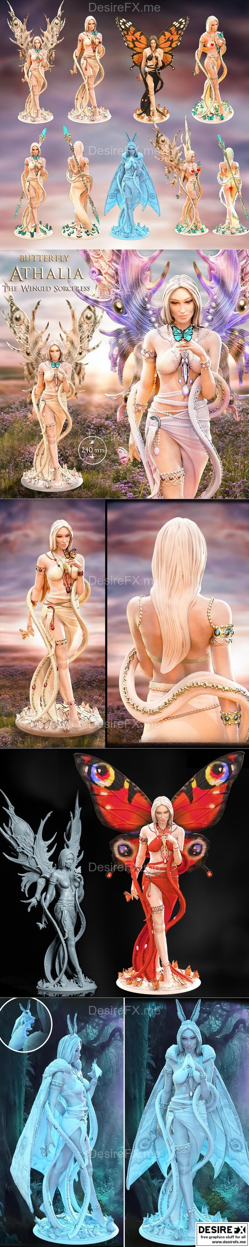 印魔师—阿特利亚 3D打印模型|Printomancer – Athalia NSFW variants, The Winged Sorceress model – 3D Print Model STL