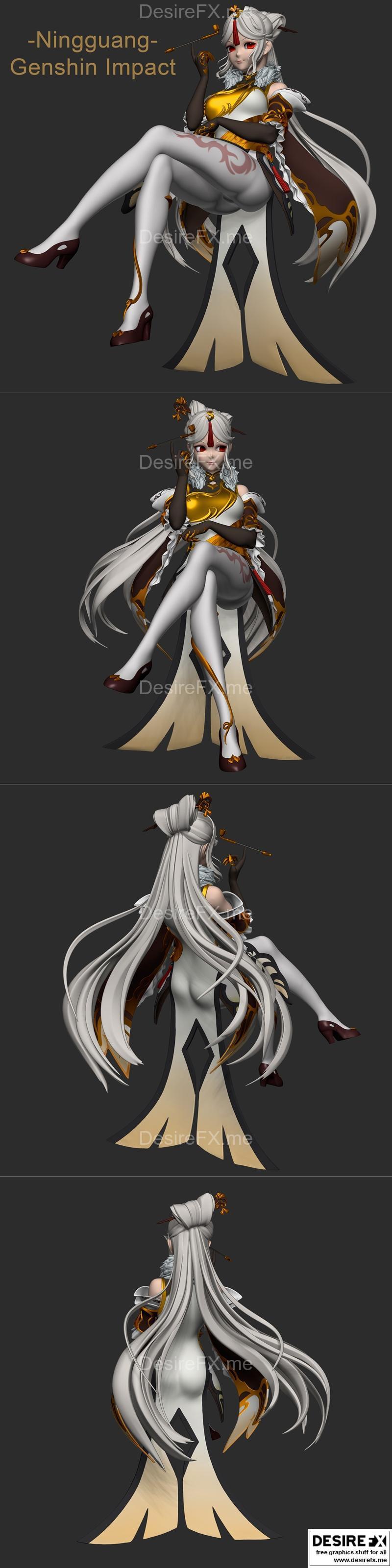 原神宁贵妃3D打印模型|Ningguang Genshin Impact – 3D Print Model STL