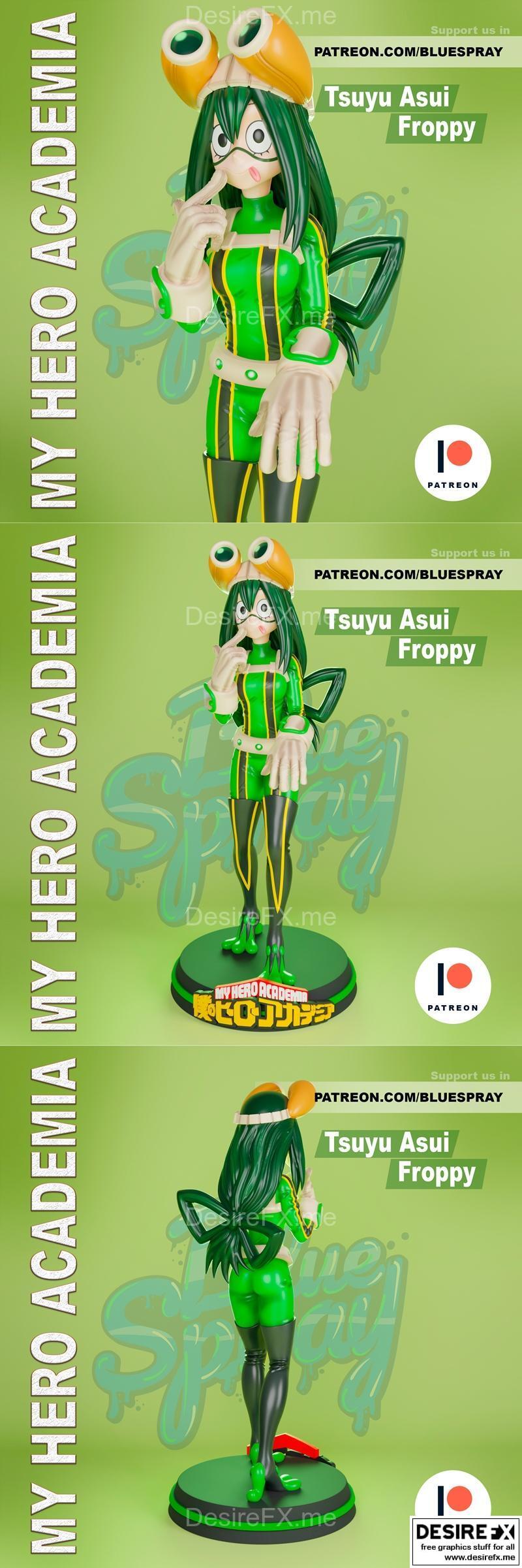 蓝雾喷洒 ——  Tsuyu 亚细亚 —— 3D打印模型|Blue Spray – Tsuyu asui – 3D Print Model STL