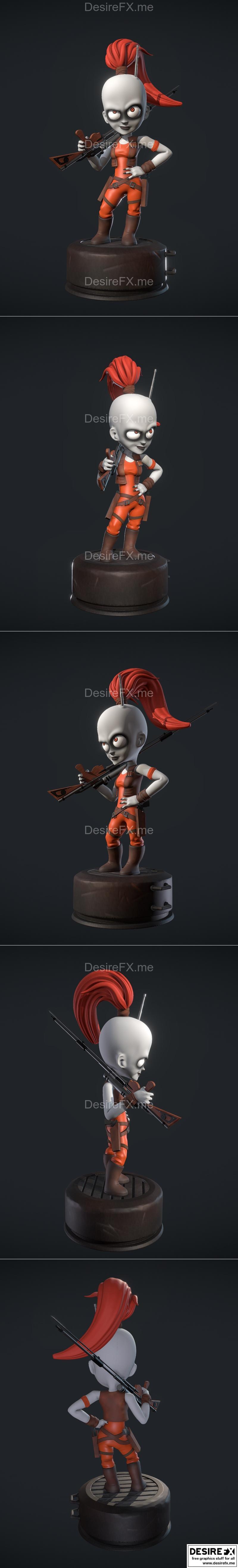 迷你奥拉星战模型 3D打印雕塑|Mini Aurra Sing Star Wars – 3D Print Model STL