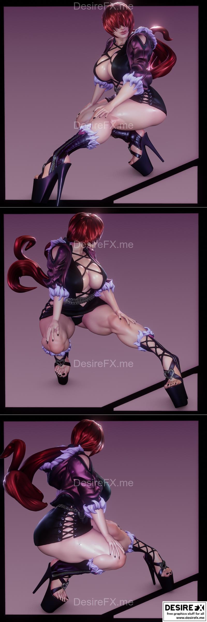 Shermie - 《拳皇》佩尔力系列 - 3D打印模型|Shermie – King of Fighters – Pear Force One – 3D Print Model STL