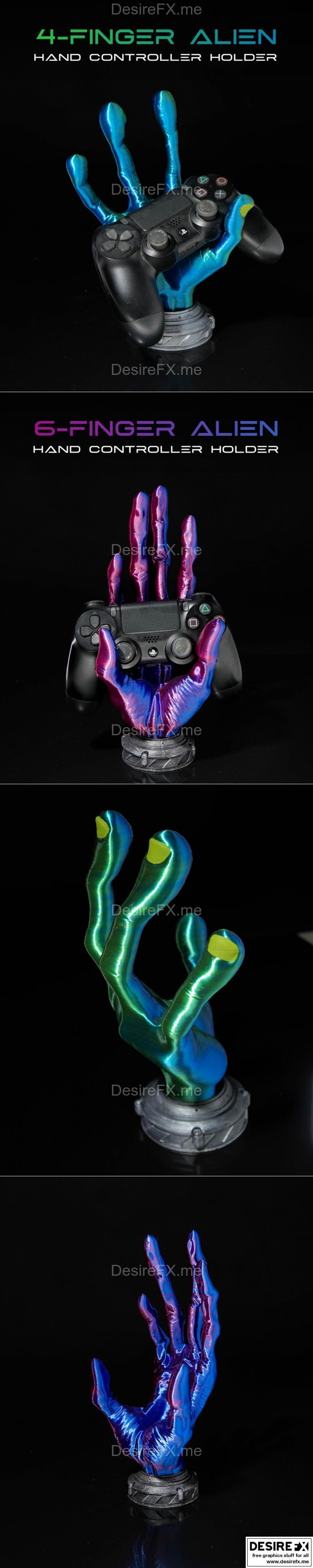 4指外星手控制器支架与6指外星手控制器支架——3D打印模型|4 Finger Alien Hand Controller Holder and 6 Finger Alien Hand Controller Holder – 3D Print Model STL