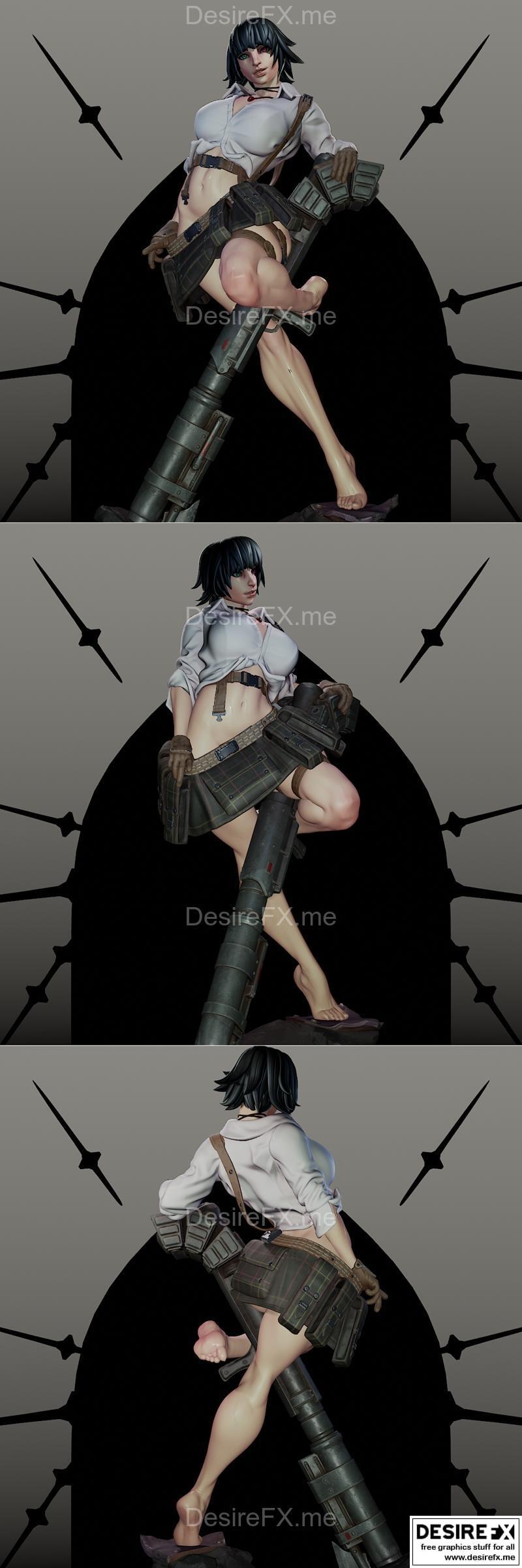 恶魔猎人：Lady 3D打印模型|Lady – Devil May Cry – Pear Force One – 3D Print Model STL