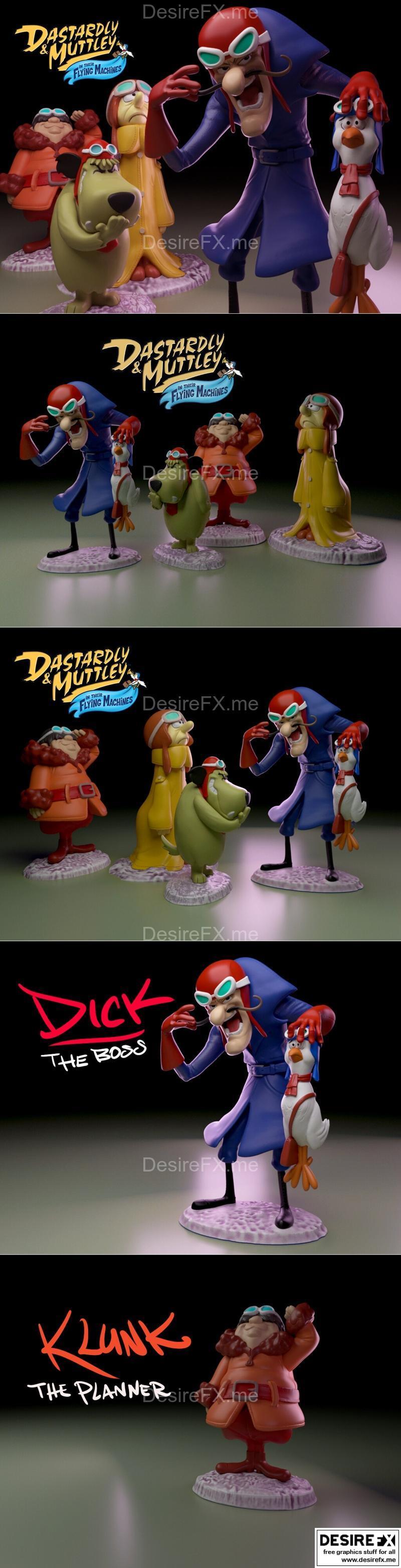 恶搞飞天机器——3D打印模型|Dick Dastardle and The Flying Machines – 3D Print Model STL