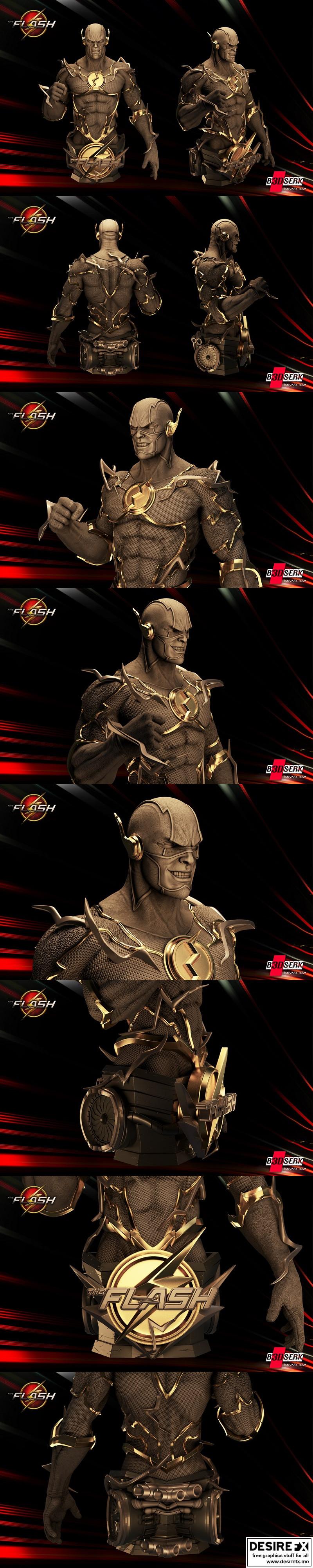 B3DSERK – 闪亮时刻 – 永恒之影 3D打印模型|B3DSERK – Flash – DC Comics – 3D Bust Print