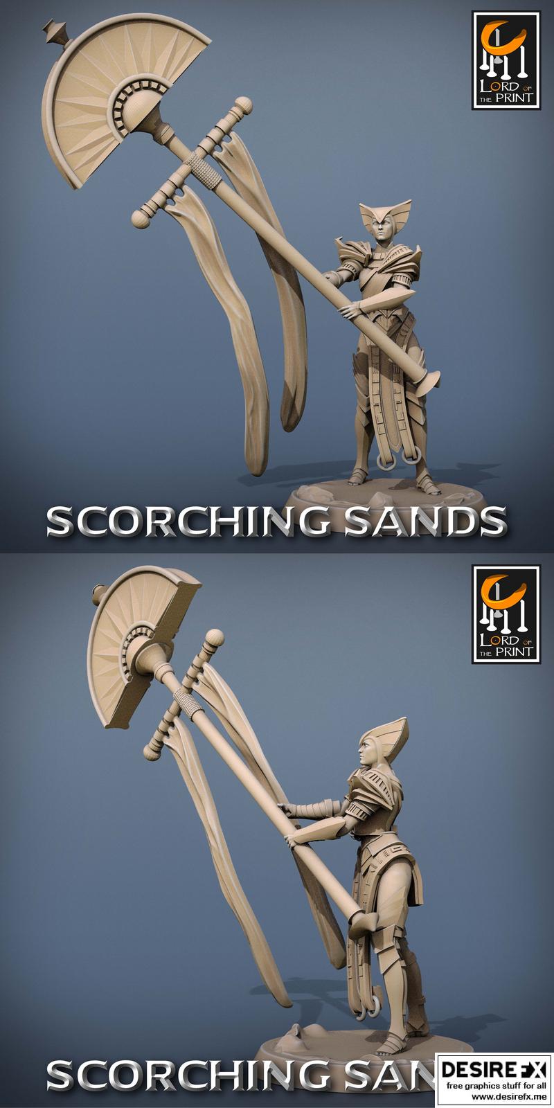 沙海烈焰：埃及士兵旗帜 3D打印模型|Lord of the Print – Scorching Sands – Egyptian Soldier Banner – 3D Print Model